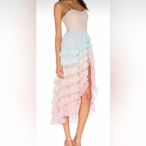 Rococo Sand Ciel Ruffle Ombré Dress in Pastels (P-3)